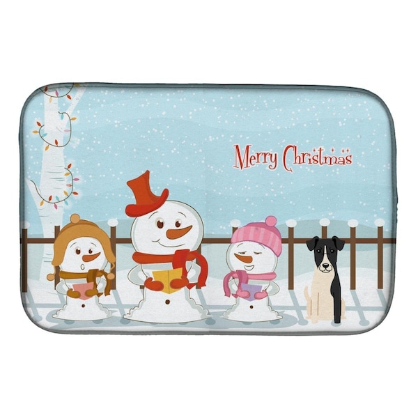 Carolines Treasures Merry Christmas Carolers Smooth Fox Terrier Dish Drying Mat - BB2429DDM