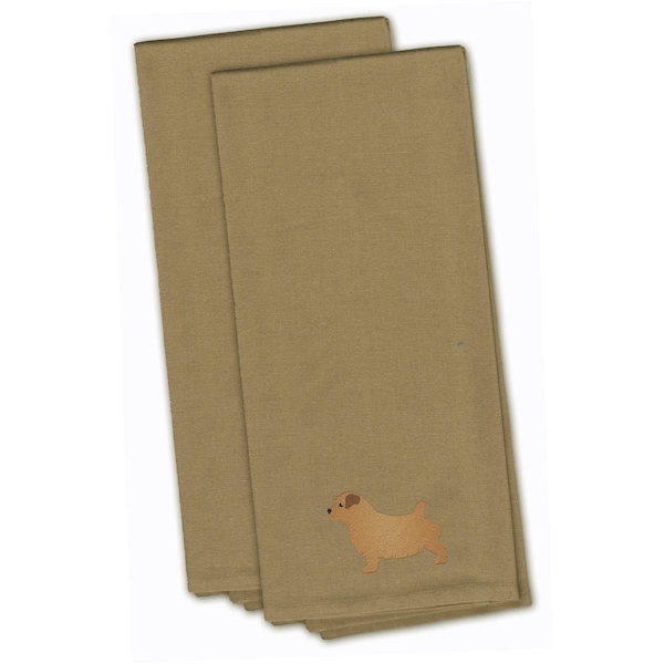 Carolines Treasures Norfolk Terrier Tan Embroidered Kitchen Towel - BB3409TNTWE