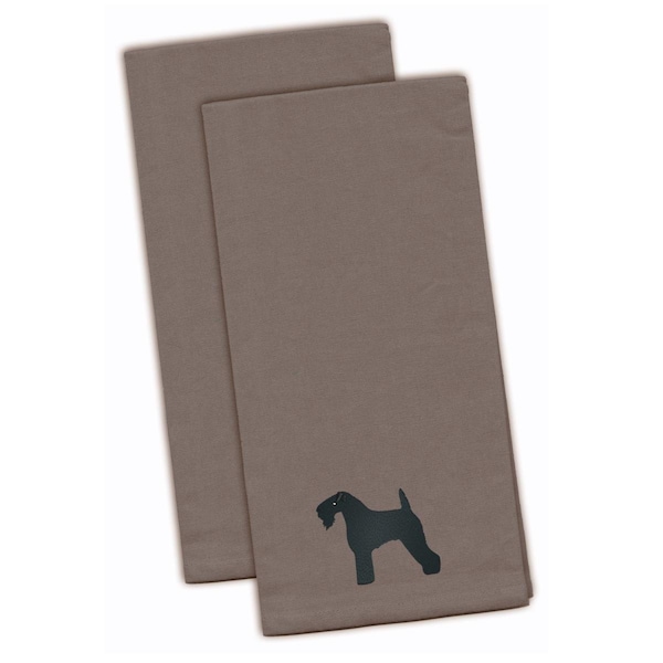 Carolines Treasures Kerry Blue Terrier Gray Embroidered Kitchen Towel - BB3392GYTWE