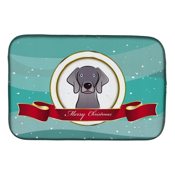Carolines Treasures Weimaraner Merry Christmas Dish Drying Mat - BB1541DDM