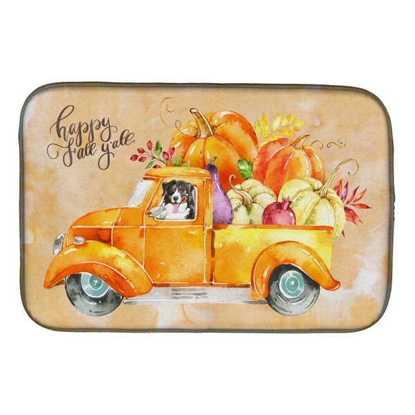 Carolines Treasures Fall Harvest Bernese Mountain Dog Dish Drying Mat - CK2607DDM
