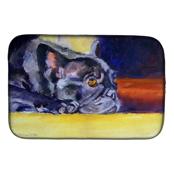 Carolines Treasures Black French Bulldog Sunny Dish Drying Mat - 7331DDM