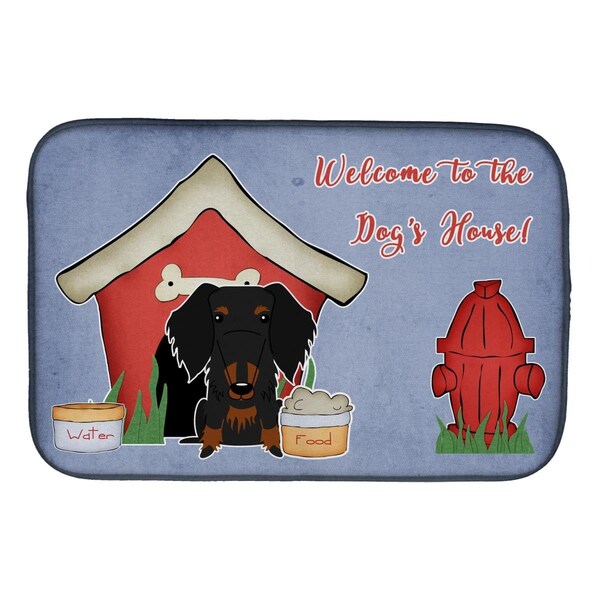 Carolines Treasures Dog House Collection Wire Haired Dachshund Black Tan Dish Drying Mat - BB2881DDM