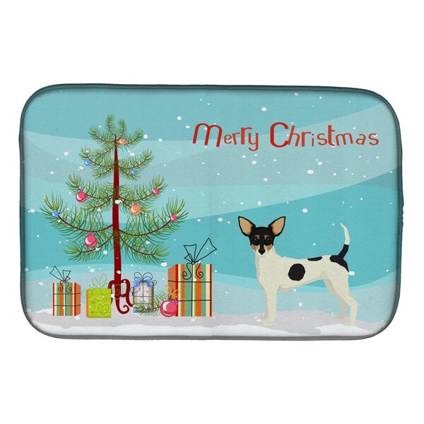 Carolines Treasures Toy Fox Terrier Christmas Tree Dish Drying Mat - CK3567DDM