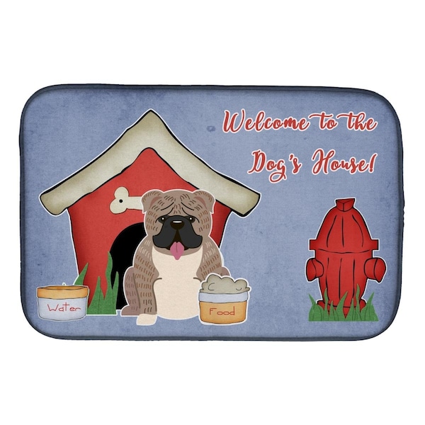Carolines Treasures Dog House Collection English Bulldog Grey Brindle Dish Drying Mat - BB2880DDM
