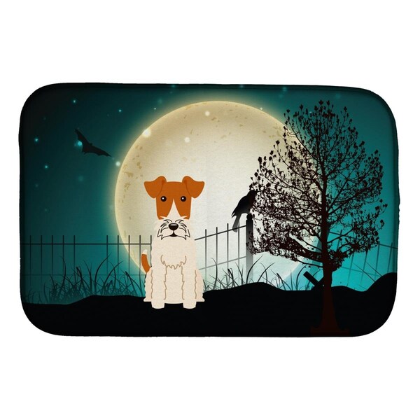 Carolines Treasures Halloween Scary Wire Fox Terrier Dish Drying Mat - BB2291DDM
