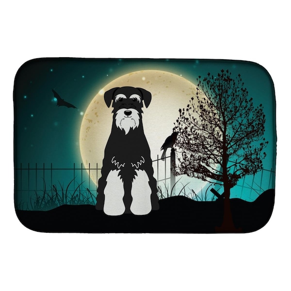 Carolines Treasures Halloween Scary Standard Schnauzer Salt & Pepper Dish Drying Mat - BB2223DDM