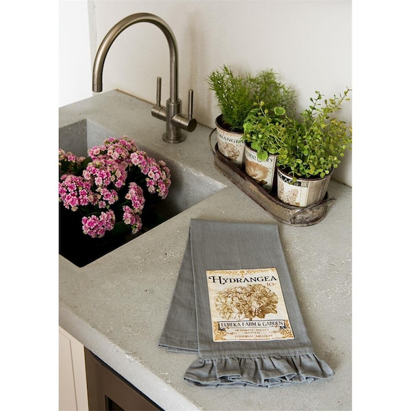 Heritage Lace 18 x 26 in. Vintage Garden Tea Towel, Gray - VG-009