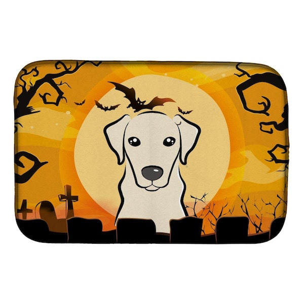 Carolines Treasures Halloween Yellow Labrador Dish Drying Mat - BB1780DDM