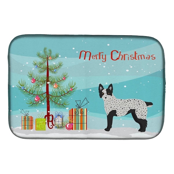 Carolines Treasures Texas Heeler Christmas Tree Dish Drying Mat - CK3877DDM