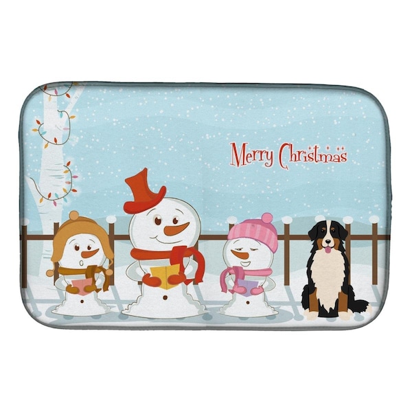Carolines Treasures Merry Christmas Carolers Bernese Mountain Dog Dish Drying Mat - BB2367DDM