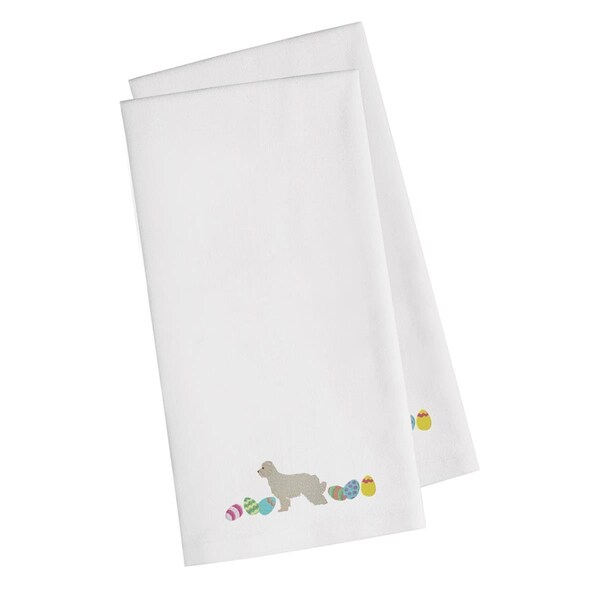 Carolines Treasures Great Pyrenees Easter White Embroidered Kitchen Towel - CK1650WHTWE