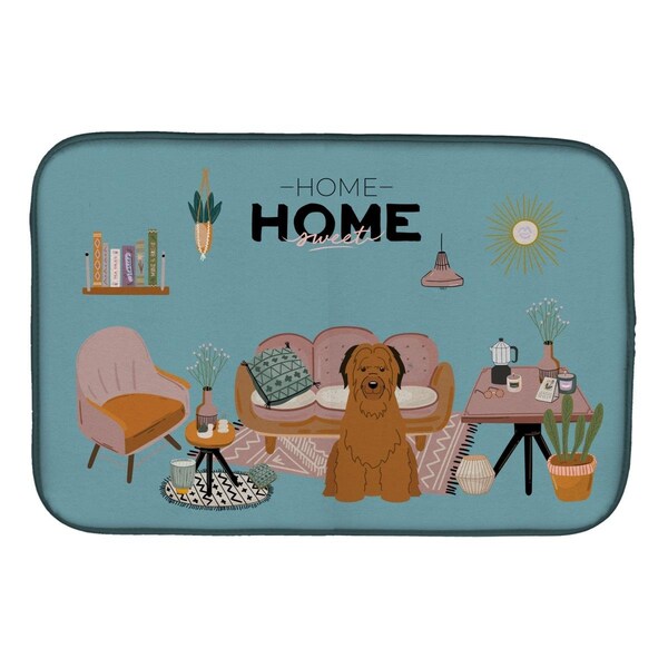 Carolines Treasures 14 x 21 in. Brown Briard Sweet Home Dish Drying Mat - CK7927DDM