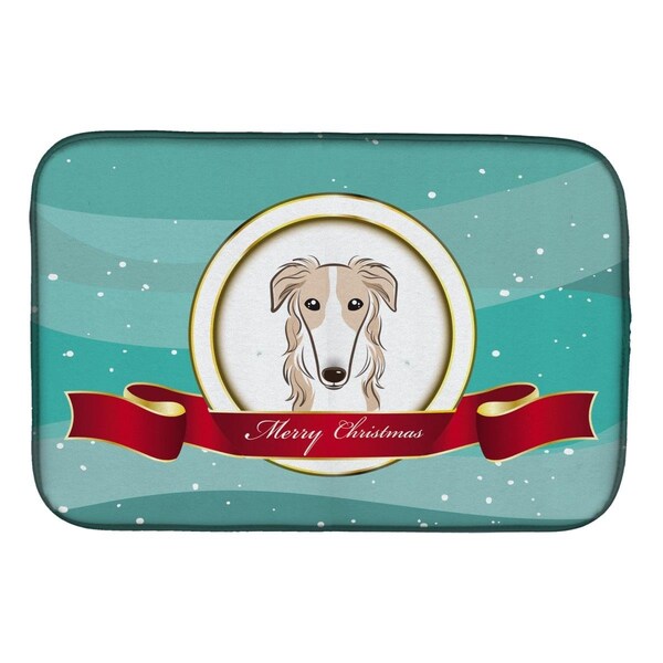 Carolines Treasures Borzoi Merry Christmas Dish Drying Mat - BB1538DDM