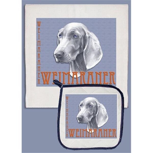 Pipsqueak Productions Pipsqueak Productions DP882B Weimaraner Dish Towel And Pot Holder Set - DP882B