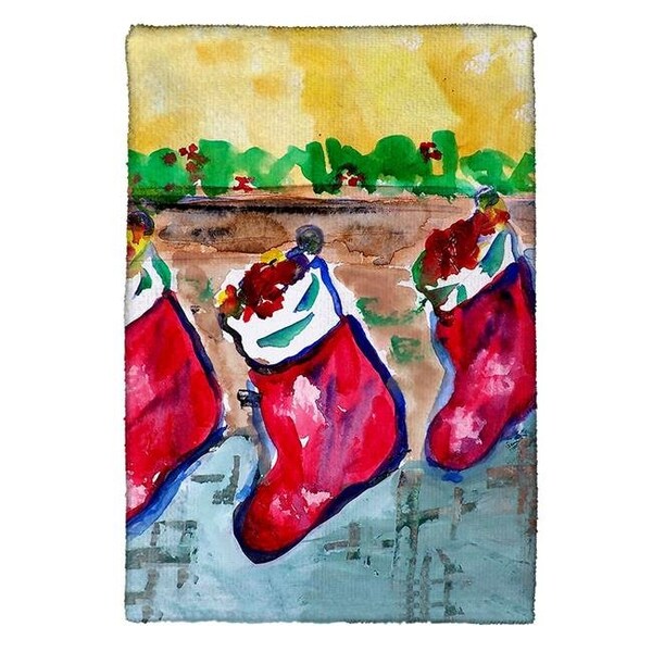 Betsy Drake Betsy Drake KT279 Christmas Stockings Kitchen Towel - KT279