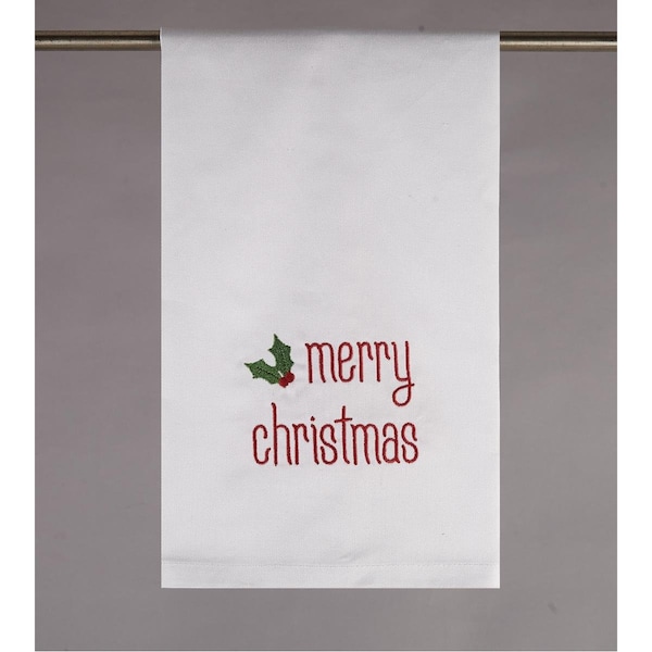 Tarifa 16 x 25 in. Merry Christmas Embroidered Kitchen Towel, 4PK - TA3689159