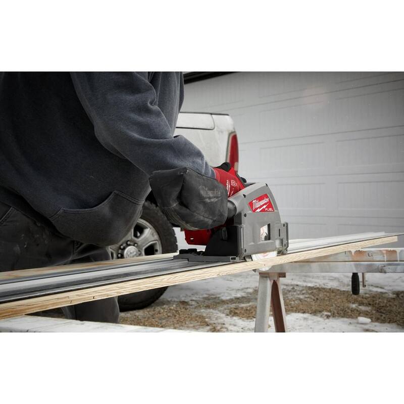 Milwaukee M18 FUEL 18V Lithium-Ion Brushless Cordless Track Clamps para Plunge Track Saw con riel de 55 pulgadas - 48-08-0573-48-08-0571