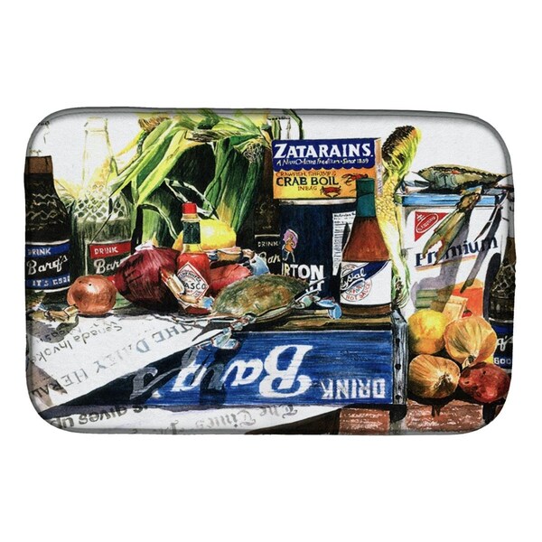 Carolines Treasures Crab in the Middle Dish Drying Mat - 1008DDM