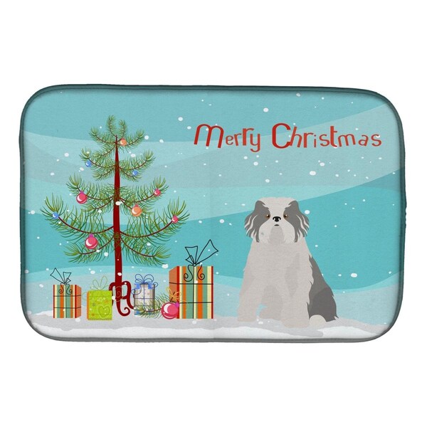 Carolines Treasures Odis Odessa Domestic Ideal Dog Christmas Tree Dish Drying Mat - CK3504DDM
