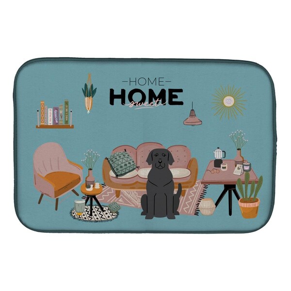 Carolines Treasures 14 x 21 in. Black Labrador Sweet Home Dish Drying Mat - CK7902DDM