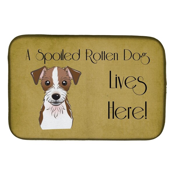 Carolines Treasures Jack Russell Terrier Spoiled Dog Lives Here Dish Drying Mat - BB1450DDM