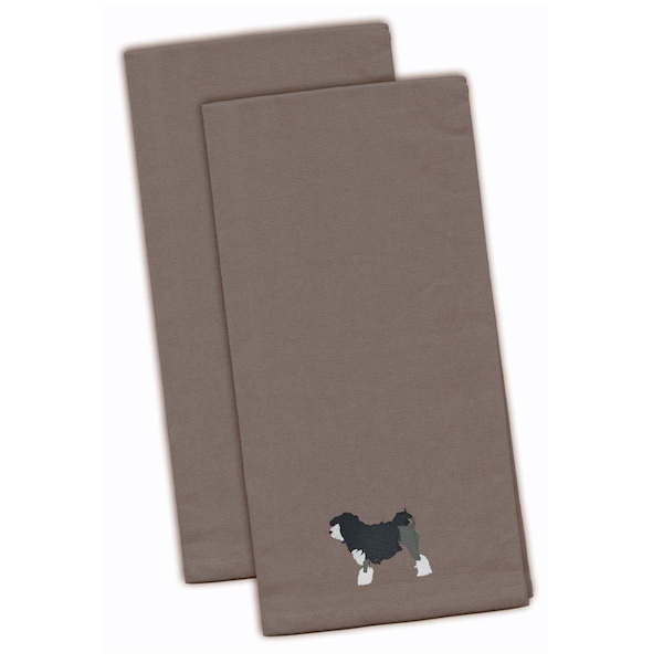 Carolines Treasures Lowchen Gray Embroidered Kitchen Towel - BB3435GYTWE