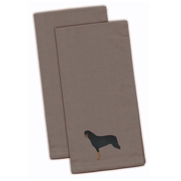 Carolines Treasures Rottweiler Gray Embroidered Kitchen Towel - BB3466GYTWE