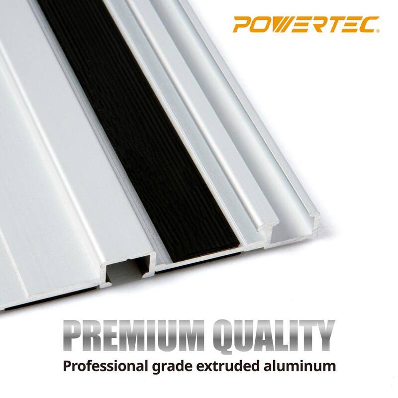 POWERTEC 110 pulgadas. Set de unión de riel guía de sierra circular en aluminio para sierras circulares Milwaukee Incluye 2 rieles guía de 55 pulgadas y conectores - 71871N