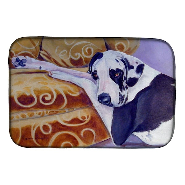 Carolines Treasures Harlequin Natural Great Dane Dish Drying Mat - 7162DDM