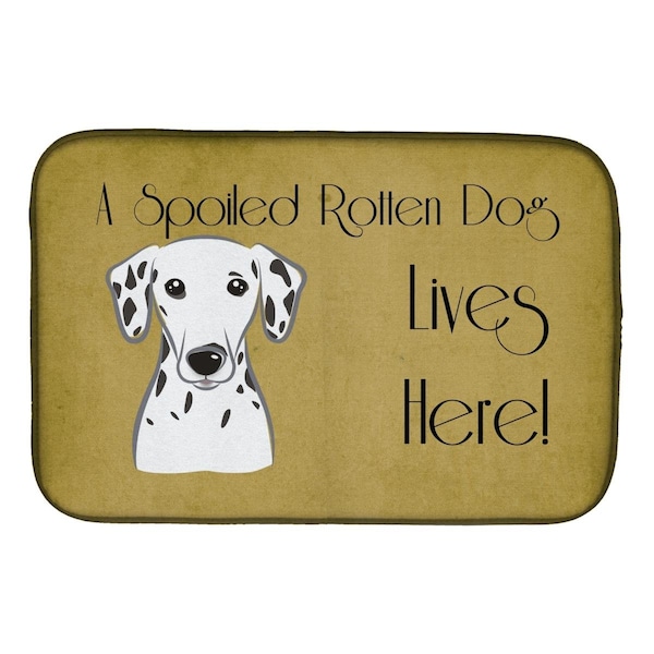Carolines Treasures Dalmatian Spoiled Dog Lives Here Dish Drying Mat - BB1458DDM