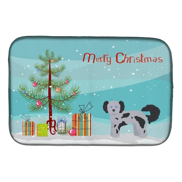 Carolines Treasures Shih Poo Christmas Tree Dish Drying Mat - CK3872DDM