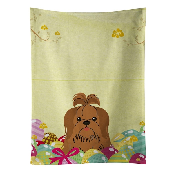 Carolines Treasures Easter Eggs Shih Tzu Silver Chocolate Kitchen Towel - BB6086KTWL