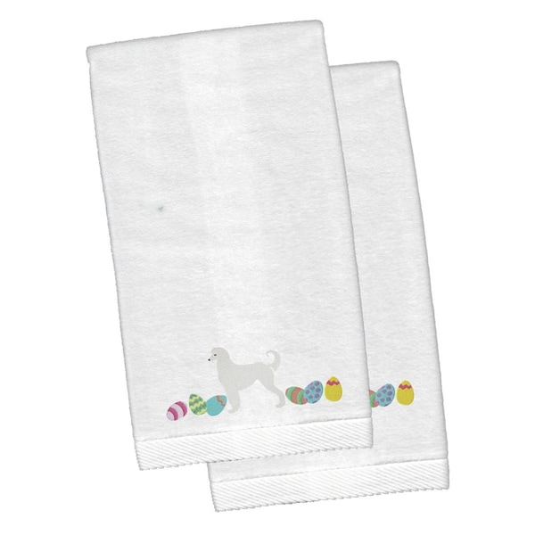 Carolines Treasures Afghan Hound Easter White Embroidered Plush Hand Towel - CK1592KTEMB