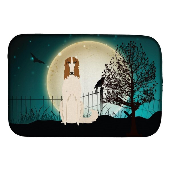 Carolines Treasures Halloween Scary Borzoi Dish Drying Mat - BB2213DDM