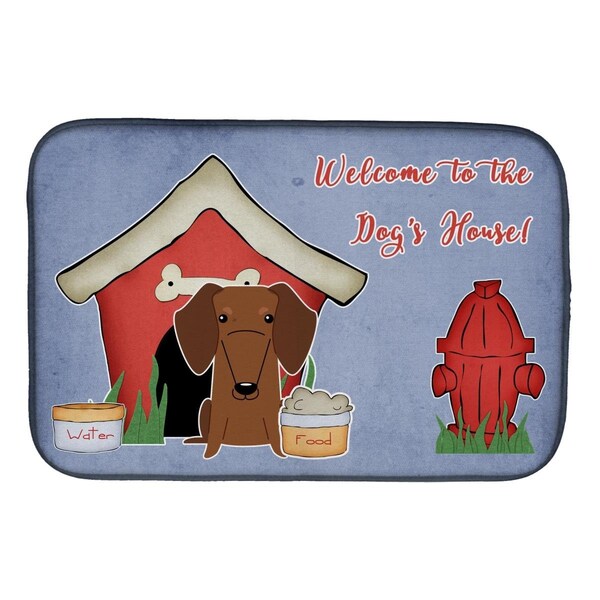 Carolines Treasures Dog House Collection Dachshund Red Brown Dish Drying Mat - CA71060