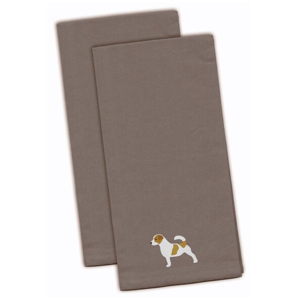 Carolines Treasures Jack Russell Terrier Gray Embroidered Kitchen Towel - BB3407GYTWE