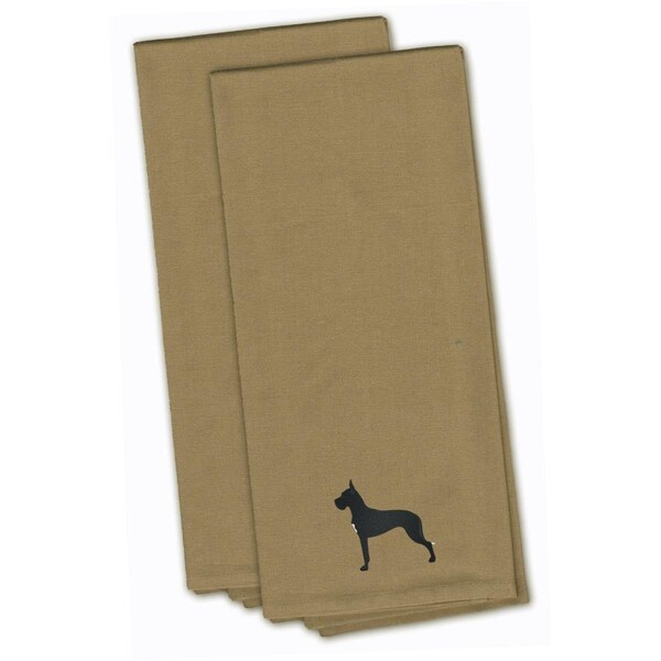 Carolines Treasures Great Dane Tan Embroidered Kitchen Towel - BB3475TNTWE