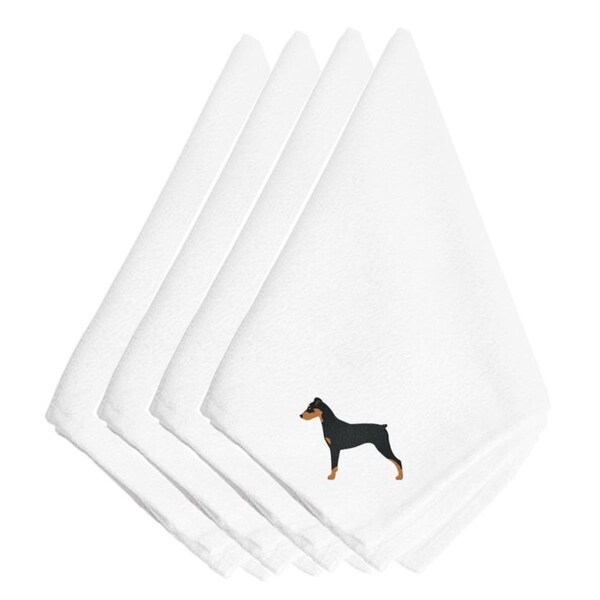 Carolines Treasures German Pinscher Embroidered Napkins, Set of 4 - BB3413NPKE