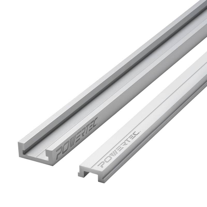 POWERTEC T-Track de inglete de aluminio de 48 pulgadas con barra en T de inglete - 71156