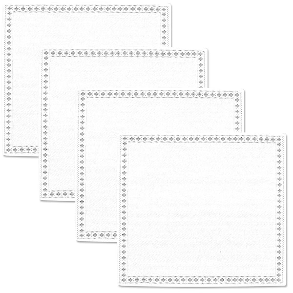 Heritage Lace 17 x 17 in. Canterbury Classic Napkin - White, 4PK - CC-17NPW-S