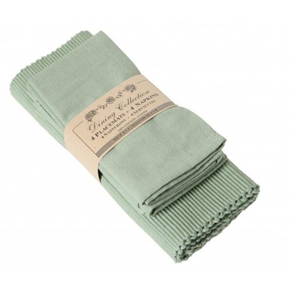 Mr. Mjs Trading 4 Placemats Plus 4 Napkins Set, Olive Green - AG-05330