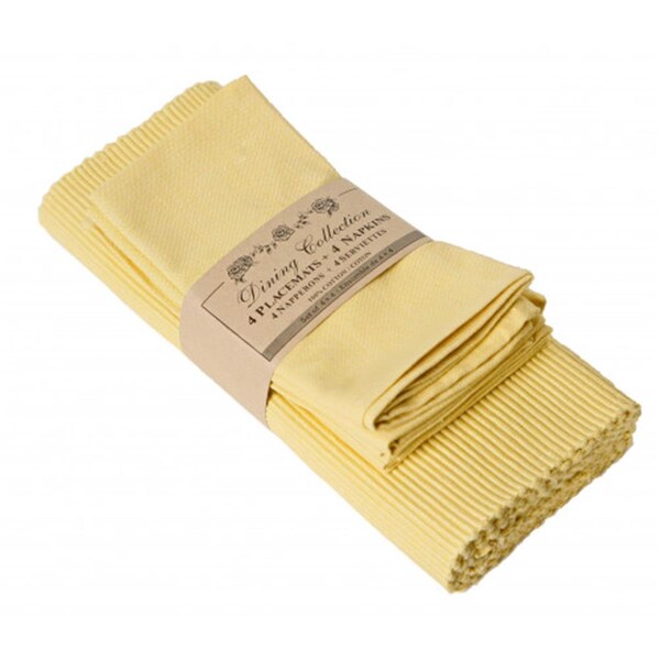 Mr. Mjs Trading 4 Placemats Plus 4 Napkins Set, Yellow - AG-05309