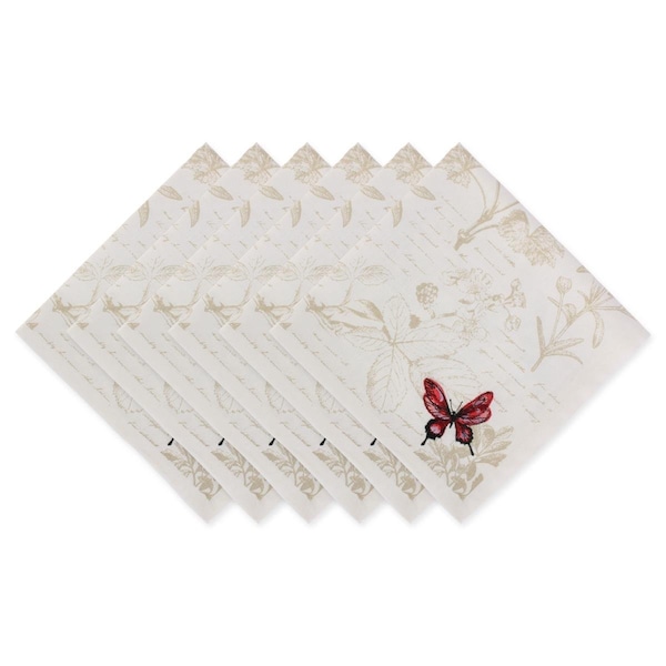 Fastfood Botanical Butterfly Embroidered Napkin - FA2567912