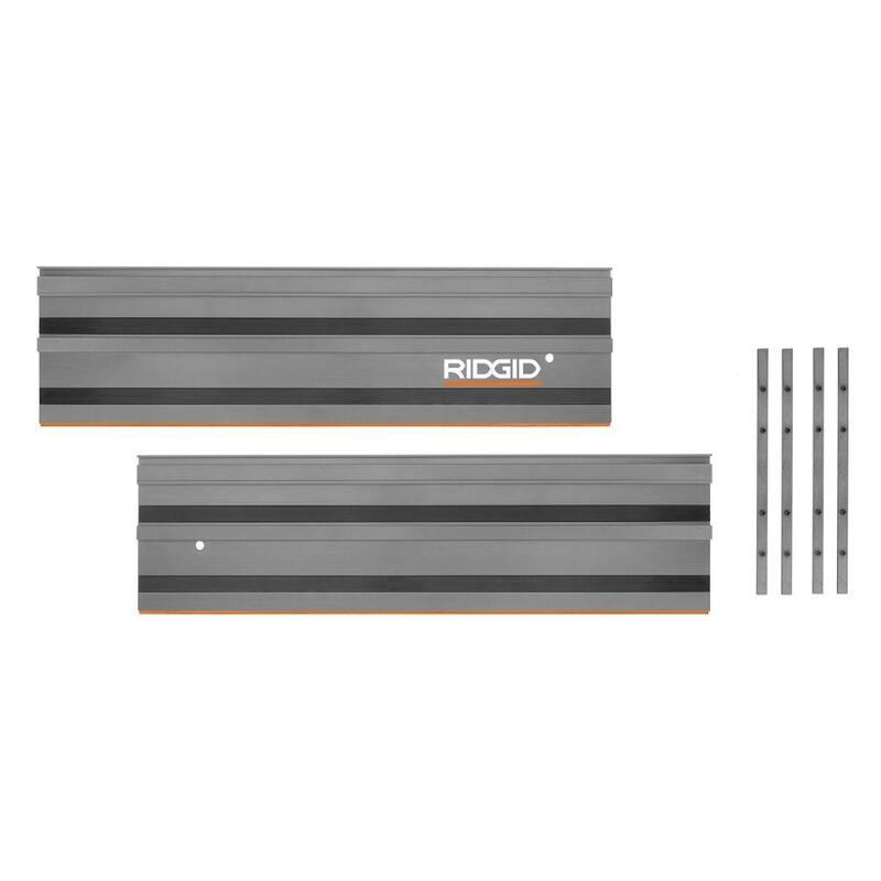 Guía de riel para sierra de mesa RIDGID de 55 pulgadas (2) rieles de 27.5 pulgadas (4) barras conectoras (1) llave de riel - AC55TS