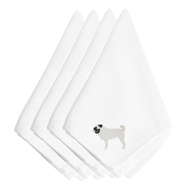 Carolines Treasures Pug Embroidered Napkins, Set of 4 - BB3447NPKE