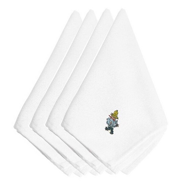 Carolines Treasures Fall Scarecrow Embroidered Napkins, Set of 4, 4PK - EMBT3011NPKE
