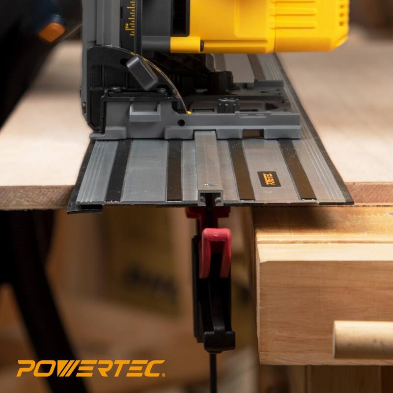 Juego de unión de rieles guía de sierra circular de aluminio de 110 pulgadas para DeWalt (2 rieles de 55 pulgadas) con conectores de riel guía y abrazaderas - 72059N