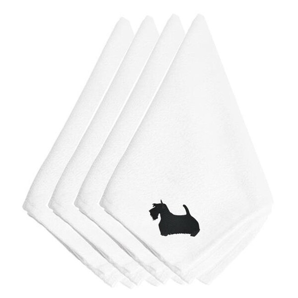 Carolines Treasures Carolines Treasures BB3469NPKE Scottish Terrier Embroidered Napkins; Set of 4 - BB3469NPKE