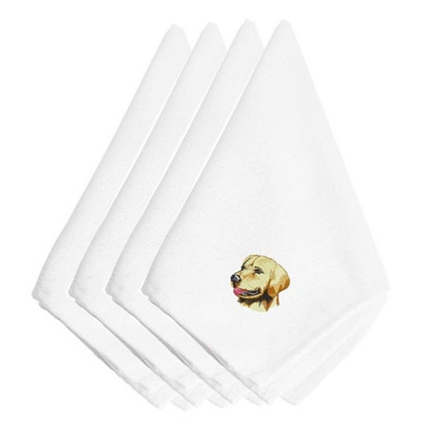 Carolines Treasures Yellow Labrador Embroidered Napkins, Set of 4 - EMBT1742NPKE